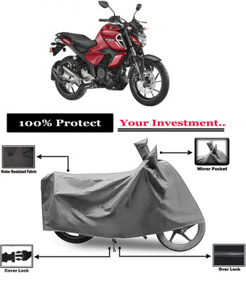 Amexride Two Wheeler Cover for Yamaha(FZ-S Fi Version 3.0 BS6, Grey)