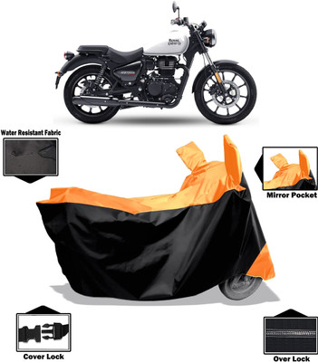 Amexride Two Wheeler Cover for Royal Enfield(Meteor 350, Orange)