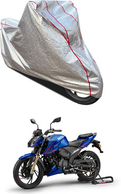 AutoGalaxy Waterproof Two Wheeler Cover for TVS(Apache RTR 200, Silver)