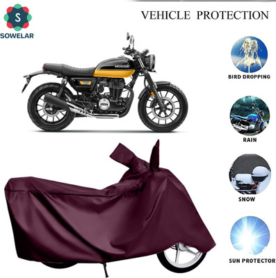 sowelar Waterproof Two Wheeler Cover for Honda(Hness CB350, Maroon)