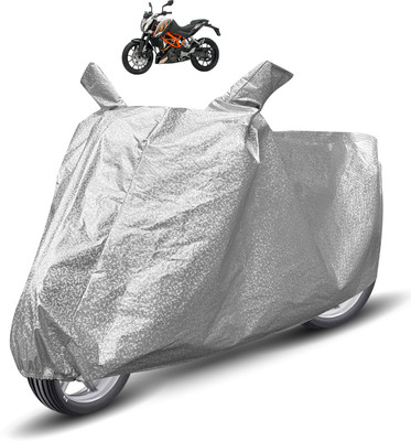 Auto Hub Waterproof Two Wheeler Cover for KTM(390 Duke, Silver)