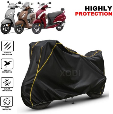 xodi Waterproof Two Wheeler Cover for TVS(Jupiter, Black, Yellow)