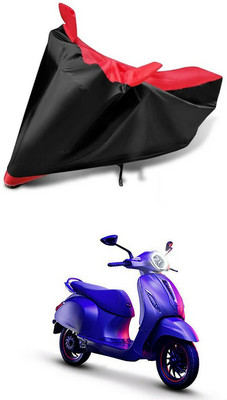 AutoGalaxy Waterproof Two Wheeler Cover for Bajaj(Chetak, Red, Black)