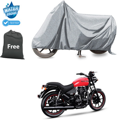CODOKI Waterproof Two Wheeler Cover for Royal Enfield(Thunderbird 350, Silver)