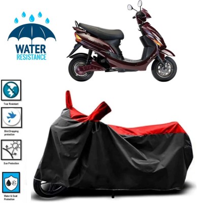 JSJINSIL Waterproof Two Wheeler Cover for Hero(Electric Wave Dx, Red, Black)