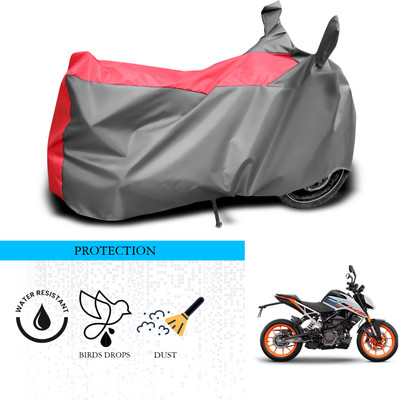 GOSHIV-car and bike accessories Waterproof Two Wheeler Cover for KTM(125 Duke, Grey, Red)