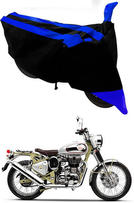 Mdstar Waterproof Two Wheeler Cover for Royal Enfield(Bullet Trials 350, Blue, Black)