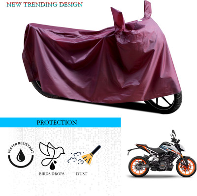 ANTHUB Waterproof Two Wheeler Cover for KTM(125 Duke, Maroon)