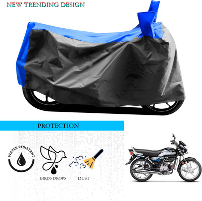 ANTHUB Waterproof Two Wheeler Cover for Hero(HF Deluxe, Grey, Blue)