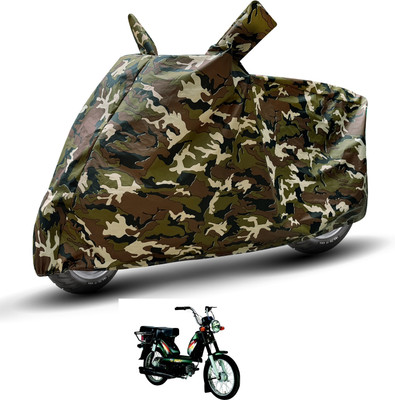 Auto Hub Waterproof Two Wheeler Cover for Kinetic(Luna, Brown)