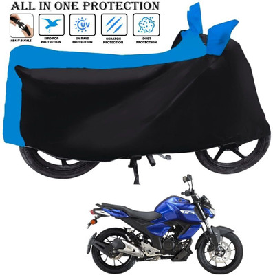 OliverX Waterproof Two Wheeler Cover for Yamaha(FZ FI BS6, Black, Blue)