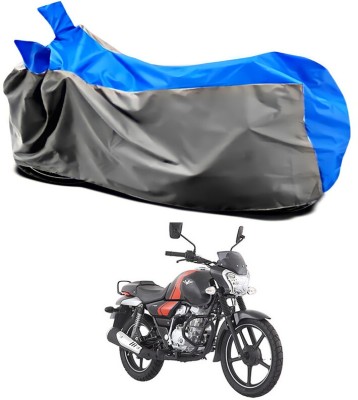 AUTOGARH Two Wheeler Cover for Bajaj(V12, Grey, Blue)