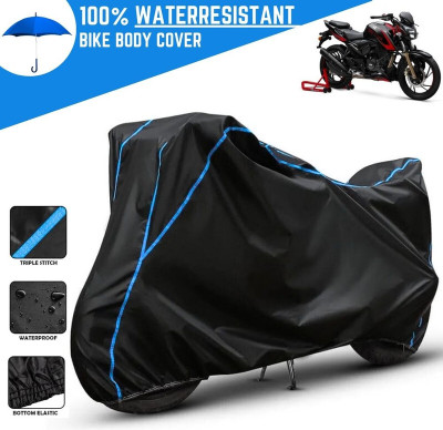 Amikan Waterproof Two Wheeler Cover for TVS(Apache RTR 180, Black)