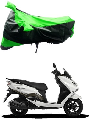 Mdstar Waterproof Two Wheeler Cover for Suzuki(Burgman Street 125, Green, Black)