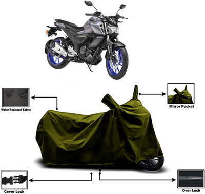Amexride Two Wheeler Cover for Yamaha(FZS-FI BS6, Green)