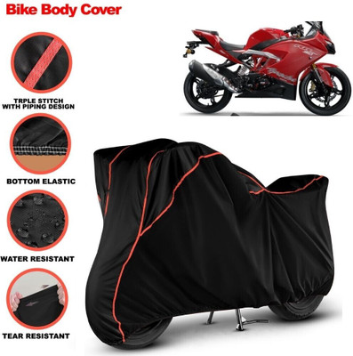 Grizzly Two Wheeler Cover for TVS(Apache RR 310, Black, Red)