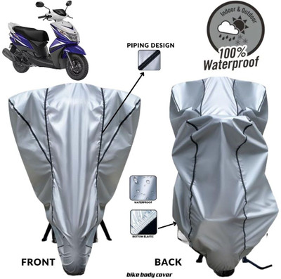 MADAFIYA Two Wheeler Cover for Yamaha(Ray Z, Silver, Black)