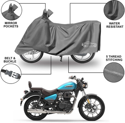 Defendo Waterproof Two Wheeler Cover for Royal Enfield(Meteor 350, Grey)