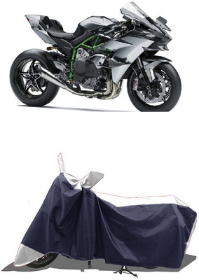 SUGASHRI Waterproof Two Wheeler Cover for Kawasaki(Ninja H2R, White, Blue)
