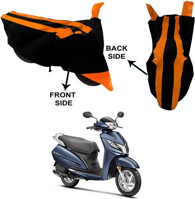 Ascension Two Wheeler Cover for Honda(Activa 125, Black, Orange)