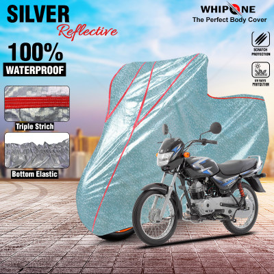 Whipone Waterproof Two Wheeler Cover for Bajaj(CT 100, Silver)
