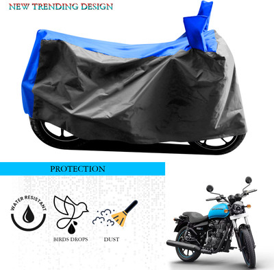ANTHUB Waterproof Two Wheeler Cover for Royal Enfield(Thunderbird 500, Grey, Blue)