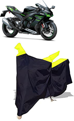 Amexride Two Wheeler Cover for Kawasaki(Ninja ZX-10R BS6, Black, Yellow)