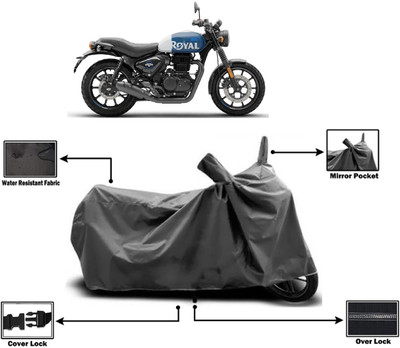 Amexride Two Wheeler Cover for Royal Enfield(Hunter 350, Grey)