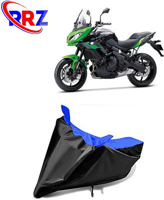 RRZ Waterproof Two Wheeler Cover for Kawasaki(Versys 650, Black, Blue)