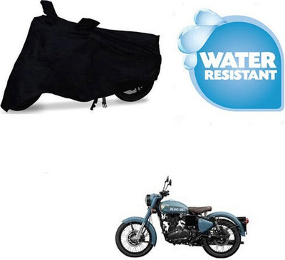 MMSSTAR Waterproof Two Wheeler Cover for Royal Enfield(Classic 350, Black)