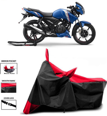 WMIZEXA Two Wheeler Cover for TVS(Apache RTR 160, Red, Black)