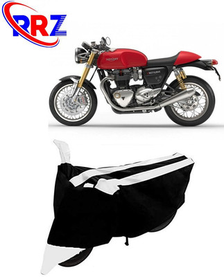 RRZ Waterproof Two Wheeler Cover for Triumph(Thruxton 1200 R, Black, White)