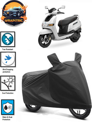 WRAPSTRIC Waterproof Two Wheeler Cover for TVS(iQube Electric, Black)