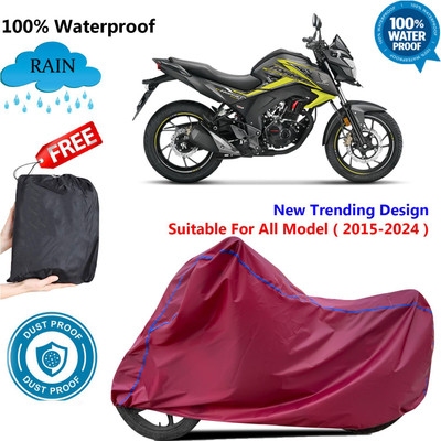 AutoGalaxy Waterproof Two Wheeler Cover for Honda(CB Hornet 160, Maroon)