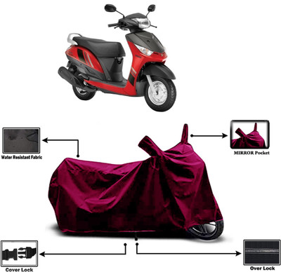 Amexride Two Wheeler Cover for Yamaha(Alpha BS6, Maroon)