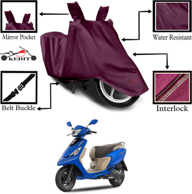 KEDIT Two Wheeler Cover for TVS(Scooty Zest, Maroon)