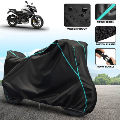 AutoGalaxy Waterproof Two Wheeler Cover for Bajaj(Pulsar NS200, Black, Blue)