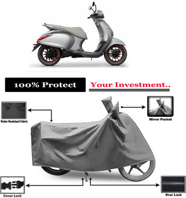 Amexride Two Wheeler Cover for Bajaj(Urbanite Chetak BS6, Grey)