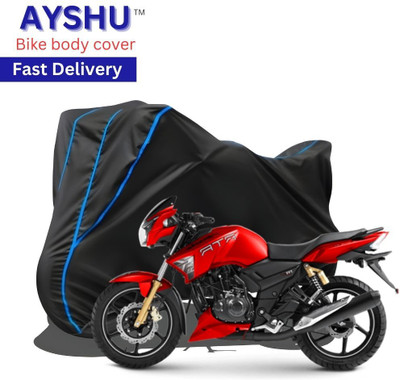 AYSHU Waterproof Two Wheeler Cover for TVS(Apache RTR 180, Black, Red)