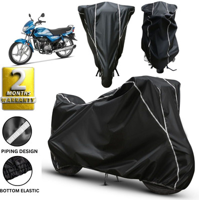 Car Styling Waterproof Two Wheeler Cover for Hero(HF Deluxe, Black, White)
