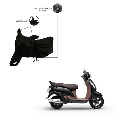 Furnish Flow Two Wheeler Cover for Suzuki(Black)