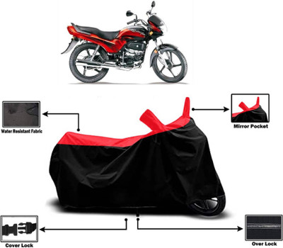 KEDIT Two Wheeler Cover for Hero(Passion Plus, Red)