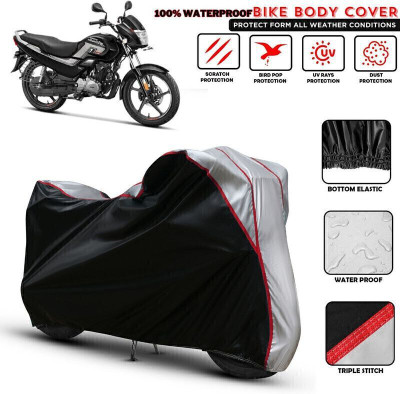 Shiv Kanha Waterproof Two Wheeler Cover for Hero(Super Splendor, Black, Silver)