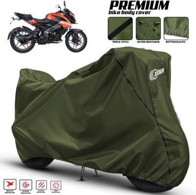 AutoCoverHub Waterproof Two Wheeler Cover for Bajaj(Pulsar NS125 BS6, Green, Black)