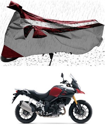 Ascension Two Wheeler Cover for Suzuki(V Strom 1000, Silver, Maroon)