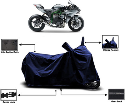 Amexride Two Wheeler Cover for Kawasaki(Ninja H2, Blue)