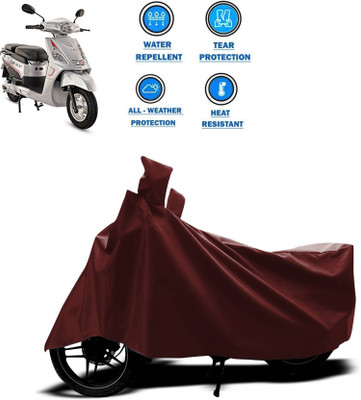 KEDIT Two Wheeler Cover for Hero(Electric NYX e5, Maroon)