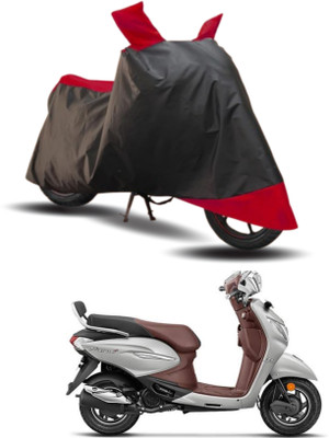 KEDIT Two Wheeler Cover for Hero(Pleasure Plus, Red, Black)