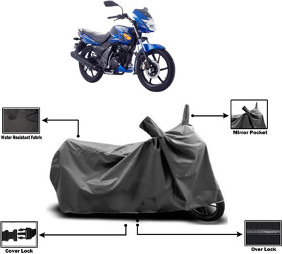 Amexride Two Wheeler Cover for TVS(Flame 125, Grey)