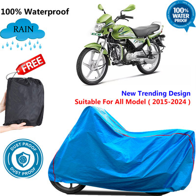 OliverX Waterproof Two Wheeler Cover for Hero(HF Deluxe Eco, Blue)